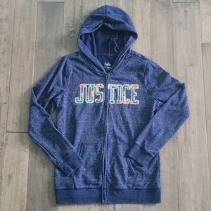 Justice Girls Hooded Sequin Floral Jacket - Size 16/18